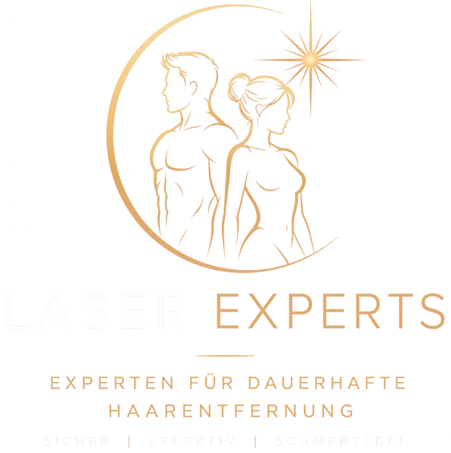 Laser Experts Logo: Experten für dauerhafte Haarentfernung. Sicher, effektiv, schmerzfrei.